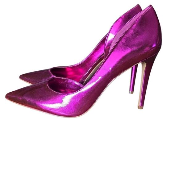 INC International Women's Size 7 Hot Pink Metallic Pointy Toe Stiletto Heels - Picture 1 of 7